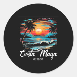 Adesivo Férias Familiares Retro Sunset México Costa Maya