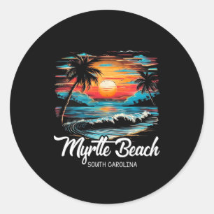 Adesivo Férias Familiares Retro Sunset South Carolina Myrt