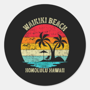 Adesivo Férias Familiares Vintage Retro Honolulu Hawaii Wa