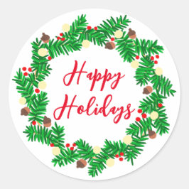 Adesivo Férias Felizes Férias Festivas Wreath