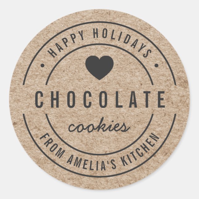 Adesivo Férias Felizes Festas de Produtos Homemados Faux K (Frente)