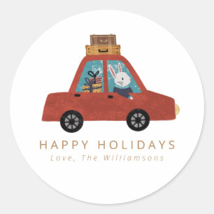 Adesivo Férias Felizes Personalizadas do Carro de Natal