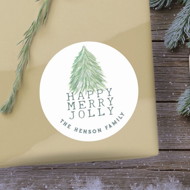 Adesivo Férias Festivas de Árvore de Natal Verde (Criador carregado)