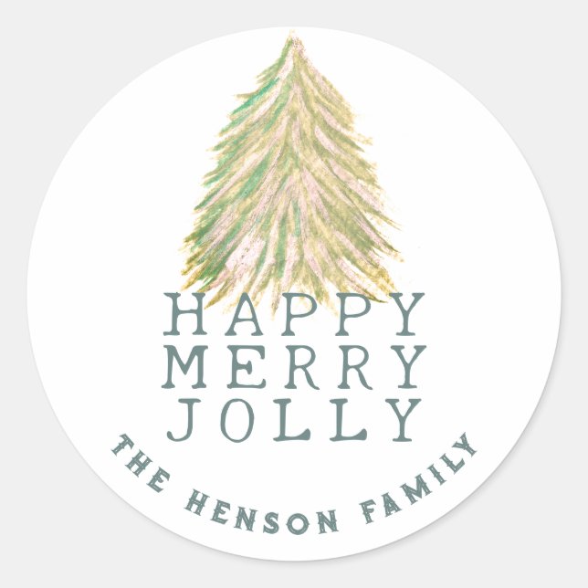 Adesivo Férias Festivas de Árvore de Natal Verde (Frente)