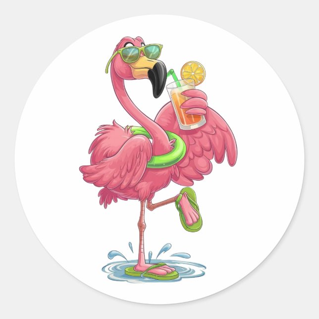 Adesivo Férias Flamingo Summer (Frente)