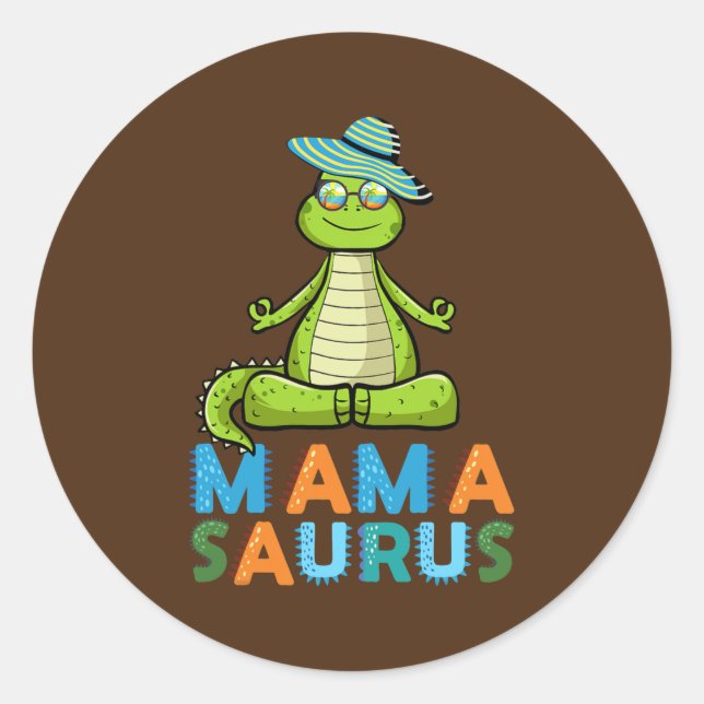 Adesivo Férias Mamasaurus Zen Yoga Dinossaur Mãe Mãe (Frente)