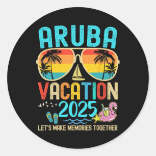 Adesivo Férias Retro Aruba 2025 Correspondendo Amigos da F