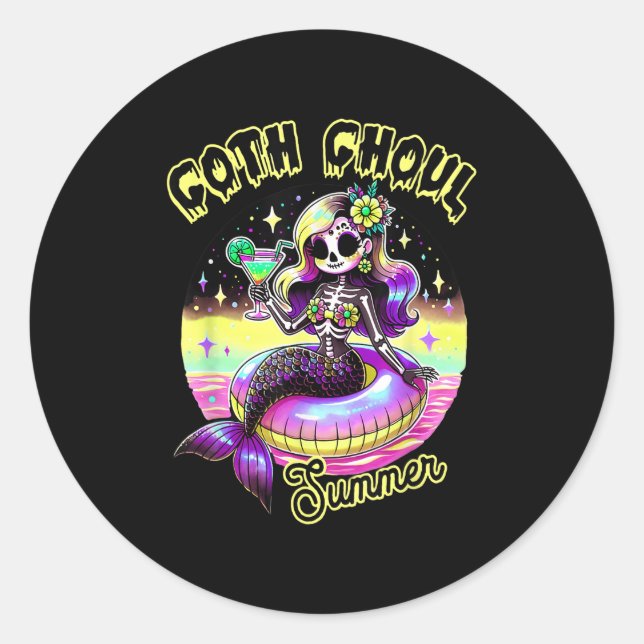 Adesivo Férias Sereia de Verão quente Ghoul Summer Engraça (Frente)