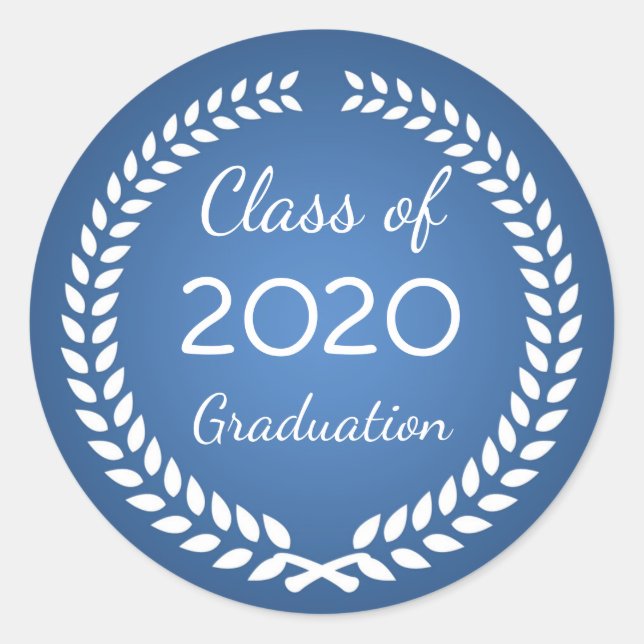 Adesivo Ferida branca de louros na graduação azul (Frente)