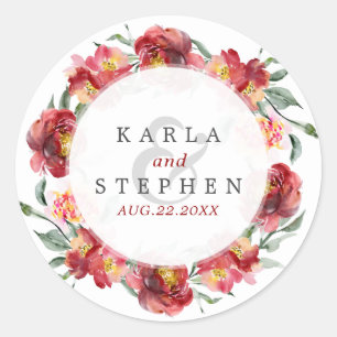 Adesivo Ferida das Flores do Jardim Vermelho Profundo