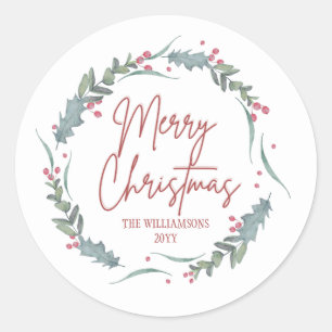 Adesivo Ferida de aquarela de Natal feliz