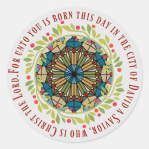 Ferida de Natal de Vidro Manchada Luke 2:11 Verso