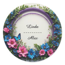 Ferida Floral Colorida com Borboletas