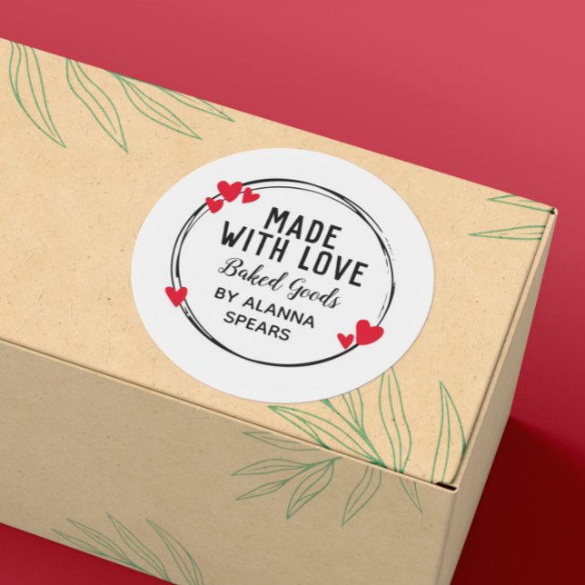 Adesivo Ferida Negra De Coração Vermelho Feita Com Amor (Criador carregado)