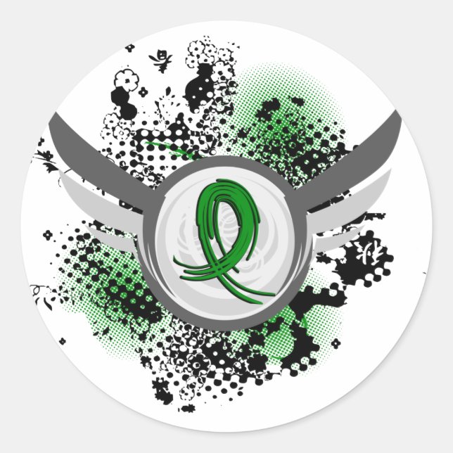 Adesivo Ferimento Traumático do Cérebro TBI da Grunge Ribb (Frente)