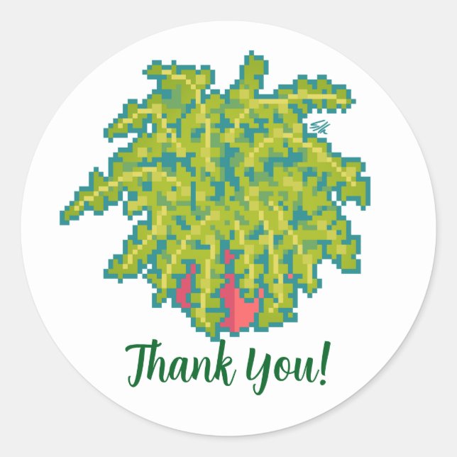 Adesivo Fern, thank you, pixelart, Pixel Art (Frente)