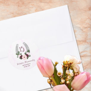 Adesivo Ferradura Floral Ocidental Quinceanera