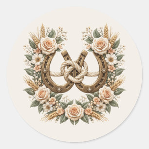 Adesivo Ferraduras e Flores Country Western