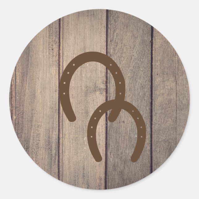 Adesivo Ferraduras na vedação de madeira (Frente)