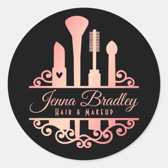 Adesivo Ferramentas de Maquiagem Elegantes Profissional de (Frente)