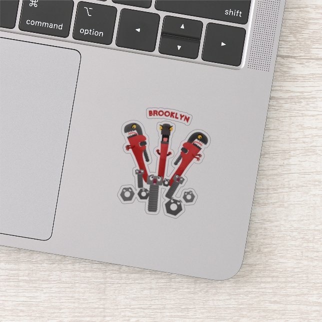Adesivo Ferramentas engraçadas de monstro de wrench (Detalhe)