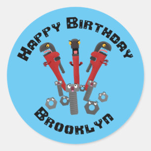 Adesivo Ferramentas engraçadas de monstro de wrench clássi