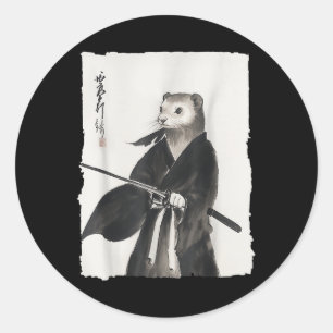 Adesivo Ferret Samurai Janpanese Vintage Warrior Art Anime