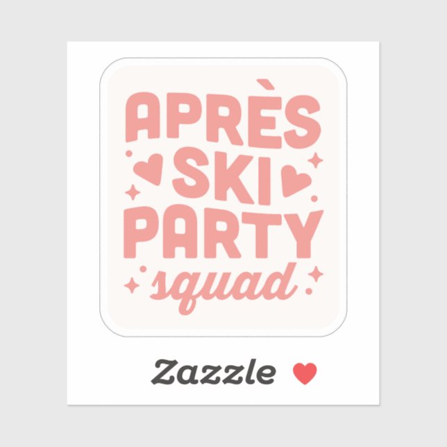 Adesivo Festa após esqui garotas esquadrão rosa estética (Folha)