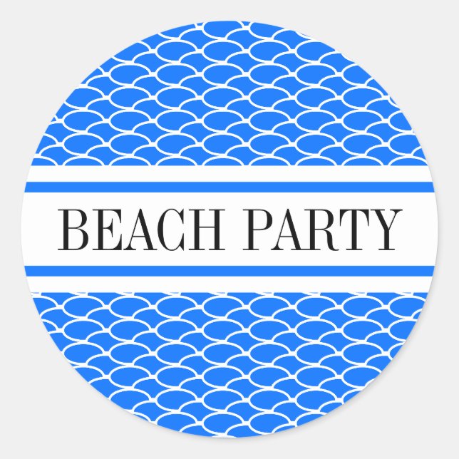 Adesivo FESTA BEACH Brilhante Blue Waves Stripes (Frente)