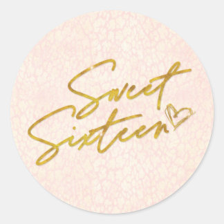 Adesivo Festa Chic Blush Pink e Dourado Sweet 16