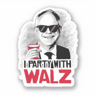 Adesivo Festa com Tim Walz