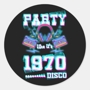 Adesivo Festa como é Disco 1970 da década de 70 do Funky P