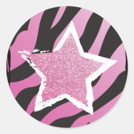 Adesivo Festa como Rockstar - Glitter Star Sticker Rosa
