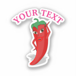 Adesivo Festa Cor-de-Rosa de Noiva com Diva Pimenta Vermel