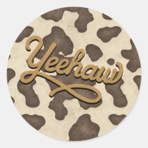 Adesivo Festa Country Western Rodeo Yeehaw Brown Cow