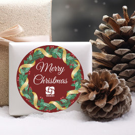 Adesivo Festa da Companhia Personalizada de Wreath Red Mer