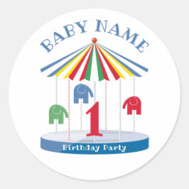 Adesivo Festa de 1rua Elefante Carousel com Cores Brilhant