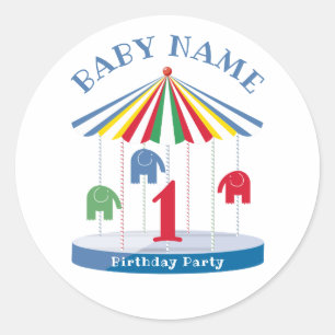 Adesivo Festa de 1rua Elefante Carousel com Cores Brilhant