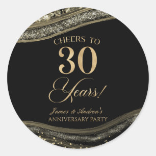 Adesivo Festa de 30 anos de Casamento em Ágata Preta e Dou