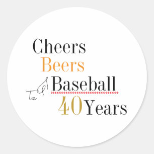 Adesivo Festa de 40 Anos Cheers Beers e Baseball