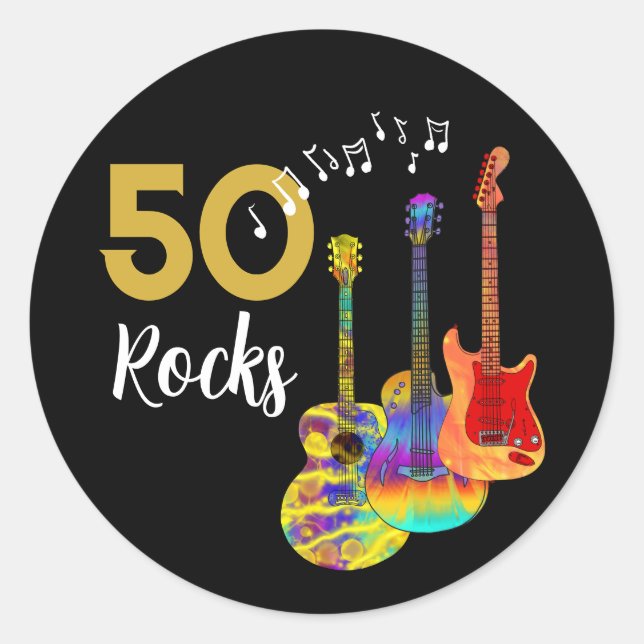 Adesivo Festa de 50 anos da 50 Rocks (Frente)