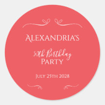 Festa de 50 Anos Modernos Rosa Vermelho