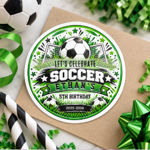 Adesivo Festa de 5 anos de Futebol Tema de Esportes Dive