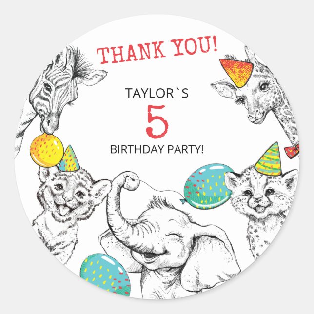 Adesivo Festa de 5 do Clássico Round Sticker. (Frente)