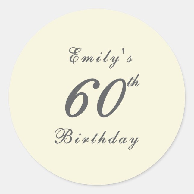 Adesivo Festa de 60 Anos Moderna e Elegante (Frente)