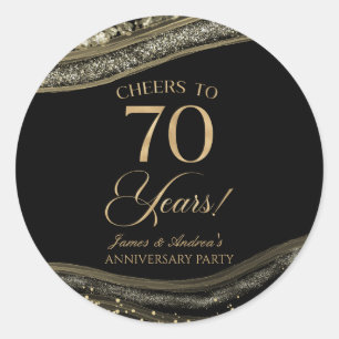 Adesivo Festa de 70º Aniversário de Casamento em Ágata Pre