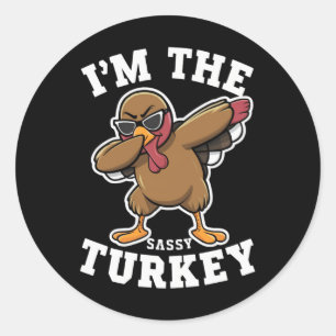 Adesivo Festa de Ação de Graças Familiar Sassy Turkey Comb