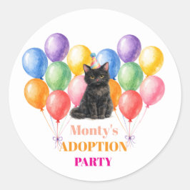 Adesivo Festa de Adoção Dia da Captura Gato Preto Pet
