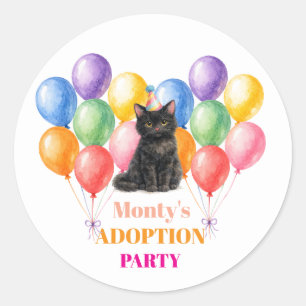Adesivo Festa de Adoção Dia da Captura Gato Preto Pet