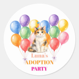Adesivo Festa de Adoção Dia da Surpresa Gato Tricolor Pet